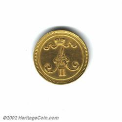 Alexander II 1867 10 pennia struck in gold,