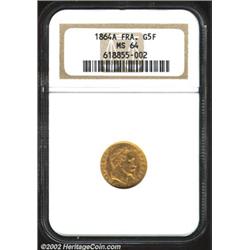 Napoleon III gold 5 francs 1864-A,
