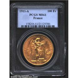 Third Republic gold 100 francs 1911-A,