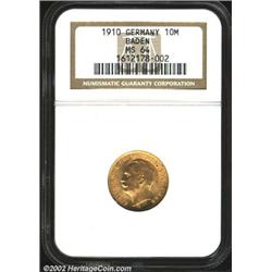 Baden gold 10 marks 1910-G,