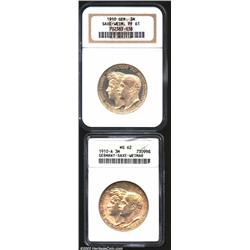 Saxe-Weimar-Eisenach 3 mark pair as follows: 1910-A,