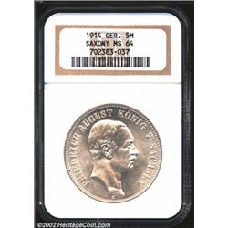 Saxony 5 mark 1914-E,