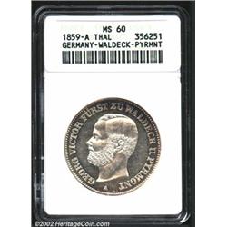 Waldeck-Pyrmont taler 1859-A,