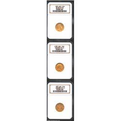 A trio of gold 10 marks including: Hamburg 1879-J,
