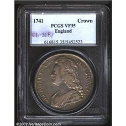 George II crown 1741, Bust left/Cruciform shields, SC-G2CR.055, KM-575.