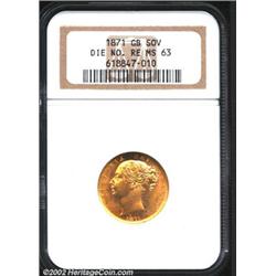 Victoria gold sovereign 1871,