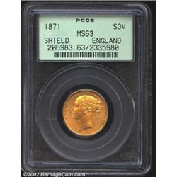 Victoria gold sovereign 1871,