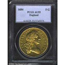 Charles II gold 5 guineas 1684,