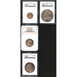 A small mixed lot including: sixpence 1817,