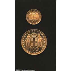 Revolution gold set consisting of: 20 and 100 drachmai,