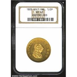 George III copper gilt halfpenny 1805,