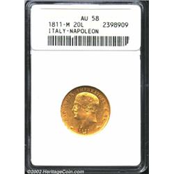 Kingdom of Napoleon. Gold 20 lire 1811-M,