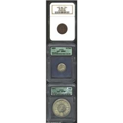 A Meiji trio as follows: 1/2 sen Meiji 9 (1876),