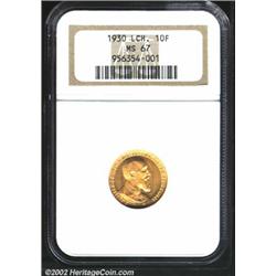 Prinz Franz I gold 10 franken 1930,