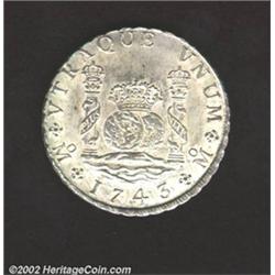 Philip V pillar 8 reales 1743 Mo-MF,