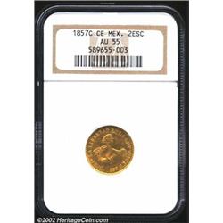 Republic gold 1 escudo 1857 C-CE,