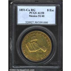 Republic gold 8 escudos 1851/41 Ca-RG,