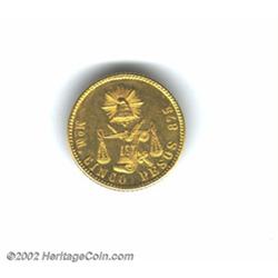 Republic gold 5 pesos 1904 Mo-M,