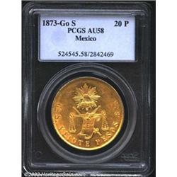 Republic gold 20 pesos 1873 Go-S,