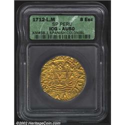 Philip V cob gold 8 escudos 1712-M,