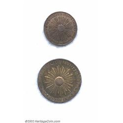 San Martin Jubilee 2 and 4 reales 1851,