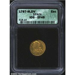 Charles III gold 1 escudo 1787 M-DV,