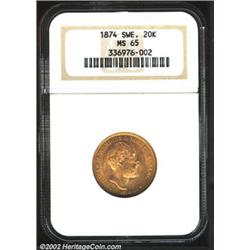 Oscar II gold 20 kronor 1873-ST,