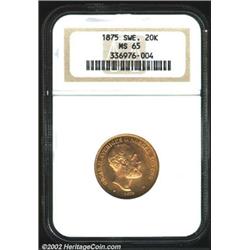 Oscar II gold 20 kronor 1875-ST,