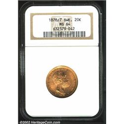 Oscar II gold 20 kronor 1878/7-EB,