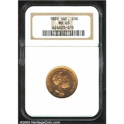 Oscar II gold 20 kronor 1889-EB,