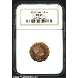 Oscar II gold 20 kronor 1895-EB,