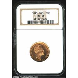 Oscar II gold 20 kronor 1895-EB,