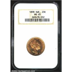 Oscar II gold 20 kronor 1898-EB,