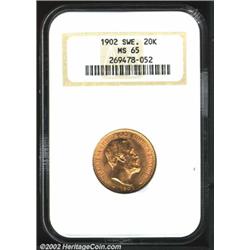 Oscar II gold 20 kronor 1902-EB,