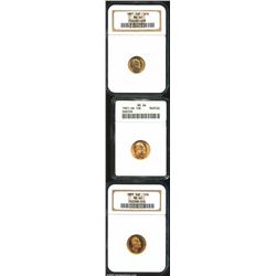 Mixed gold trio including: 5 kronor 1901-EB,