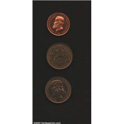South American trio as follows: Argentina/Brazil brass token (gambling token?) 1888,
