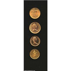 Gold quartet including: Hungary 10 korona 1912,