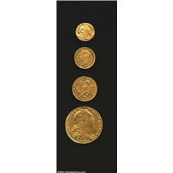 Low grade gold as follows: Brazil 6400 reis 1765-R,