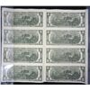 Image 3 : UNCUT SHEET OF 8  1976 $2.00 BICENTENNIAL YEAR  NOTES
