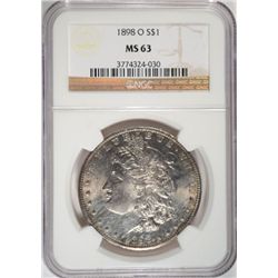 1898-O MORGAN DOLLAR NGC MS63