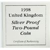 Image 2 : 1998 SILVER PROOF TWO POUND ENGLAND, BOX/COA