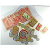 Image 1 : BAG FOREIGN COINS, PAPER, STAMPS ETC.