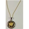 Image 1 : 2007 1/10th OUNCE GOLD CHINESE YEAR OF THE PIG NECKLACE,  16" GOLD/SILVER CHAIN