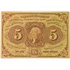 Image 1 : 1862 FIVE CENT US POSTAGE CURRENCY