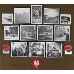 WII US 2nd, 4th Army Patches, 12 Photos of Soldiers