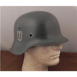 Orig Raw Shell for M-42 Helmet E-66 w/ Decal -NAZI SS?
