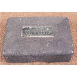 WWI U.S. NAVY LARGE CRINKLED BLACK METAL SOAP CONTAINER