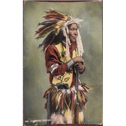 VINTAGE PHOTO POSTCARD-CALISPEL INDIAN  W/RIFLE