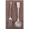 Image 1 : 2 VINTAGE SILVER ITEMS-LADLE & FORK-BOTH WELL MARKED 1
