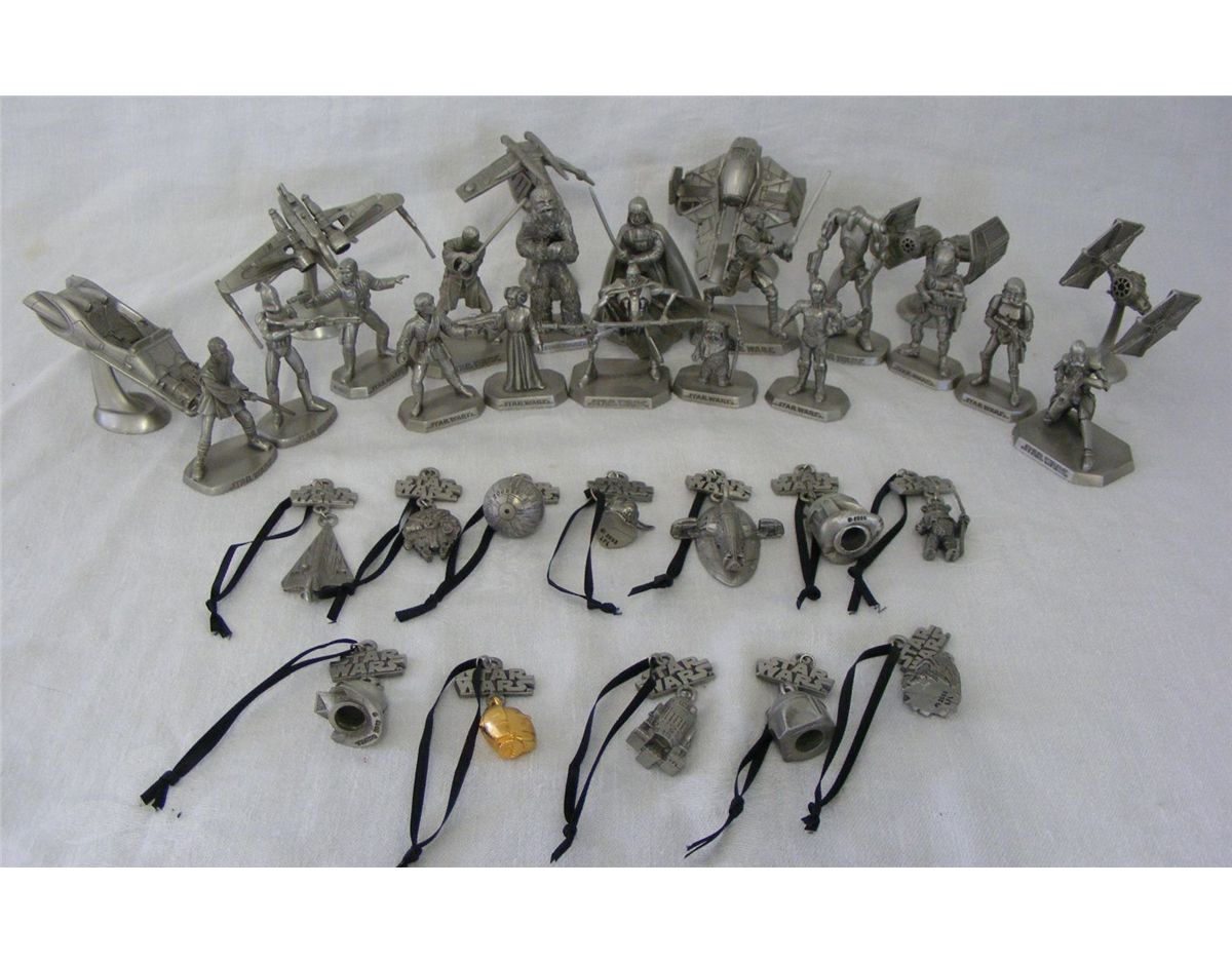 COLLECTION OF MINIATURE PEWTER STATUES
